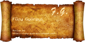 Füzy Györgyi névjegykártya